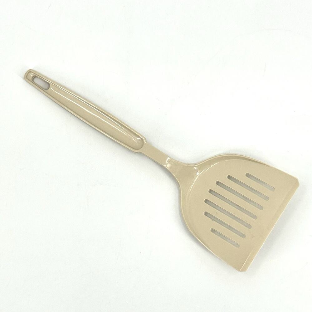 EKCO USA Wide Beige~Almond Nylon Plastic Slotted Spatula 11" Vintage